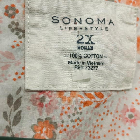 Soma peach & beige button down workshirt - Picture 2 of 7